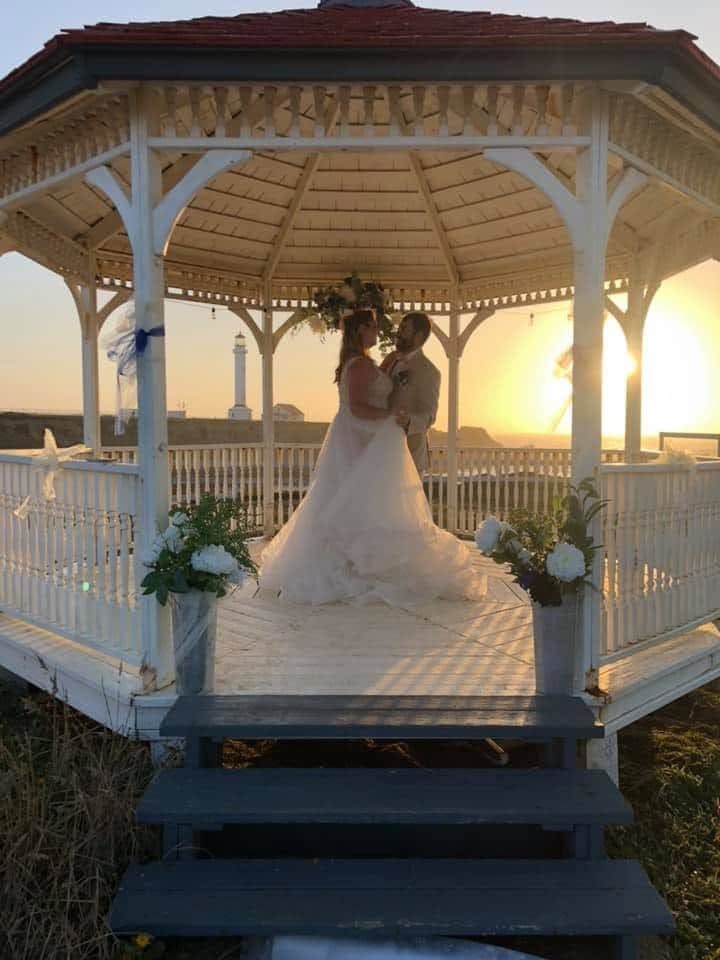 Slide for Gazebo wedding at sunset
